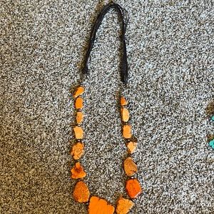 Orange slab necklace